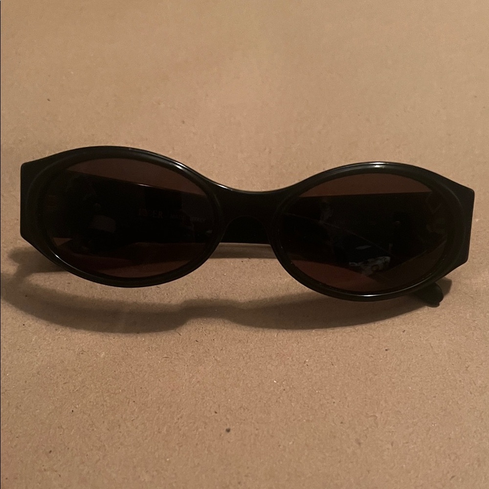 Oliver Peoples Sun Glasses by Valentino Slim line dark lenses  with case I EUC